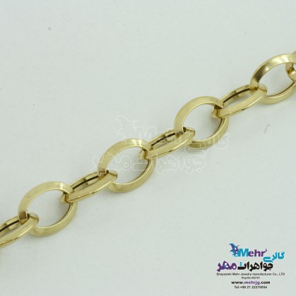دستبند طلا - طرح حلقه های تودرتو-MB1127